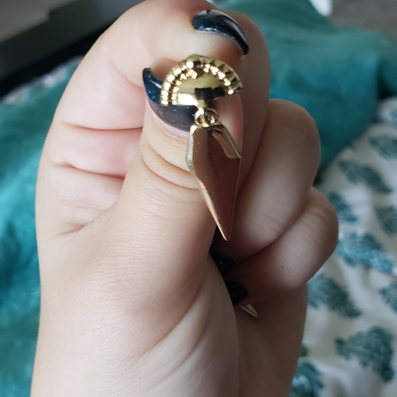 Gold diamond dangling earrings from MintMongoose - Picture 2 of 2